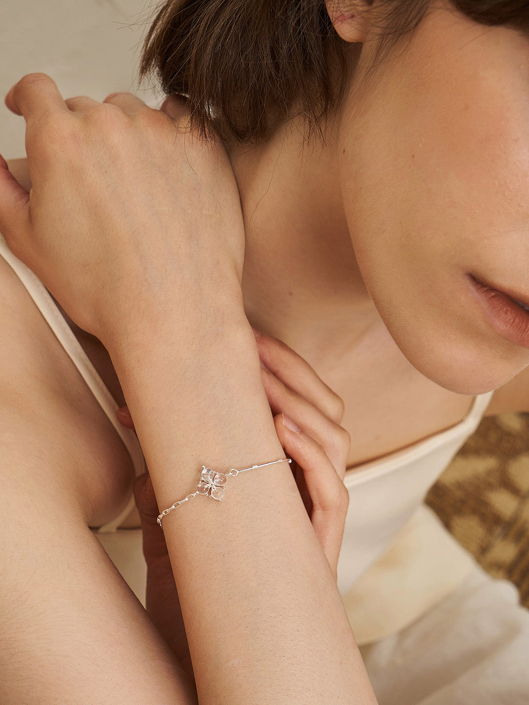 Sparkling Fountain Pendant - A Dainty Crystal Garden Collarbone Necklace