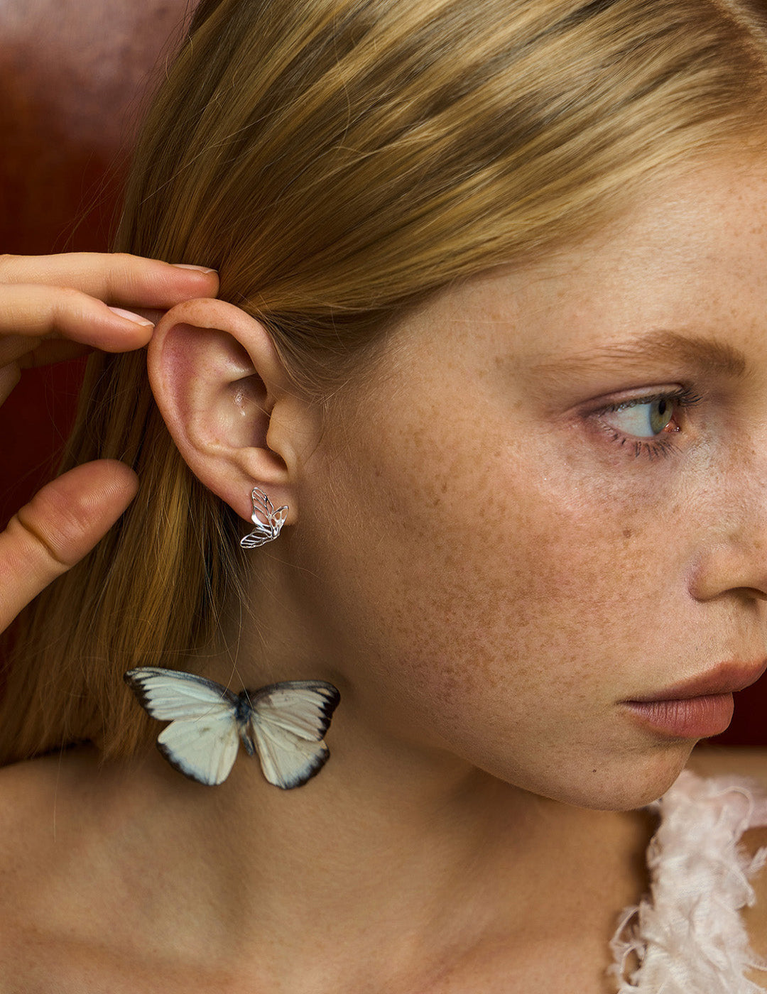 Openwork Butterfly Earrings - Dimensional Layered Wing Studs, Elegant Insect Jewelry