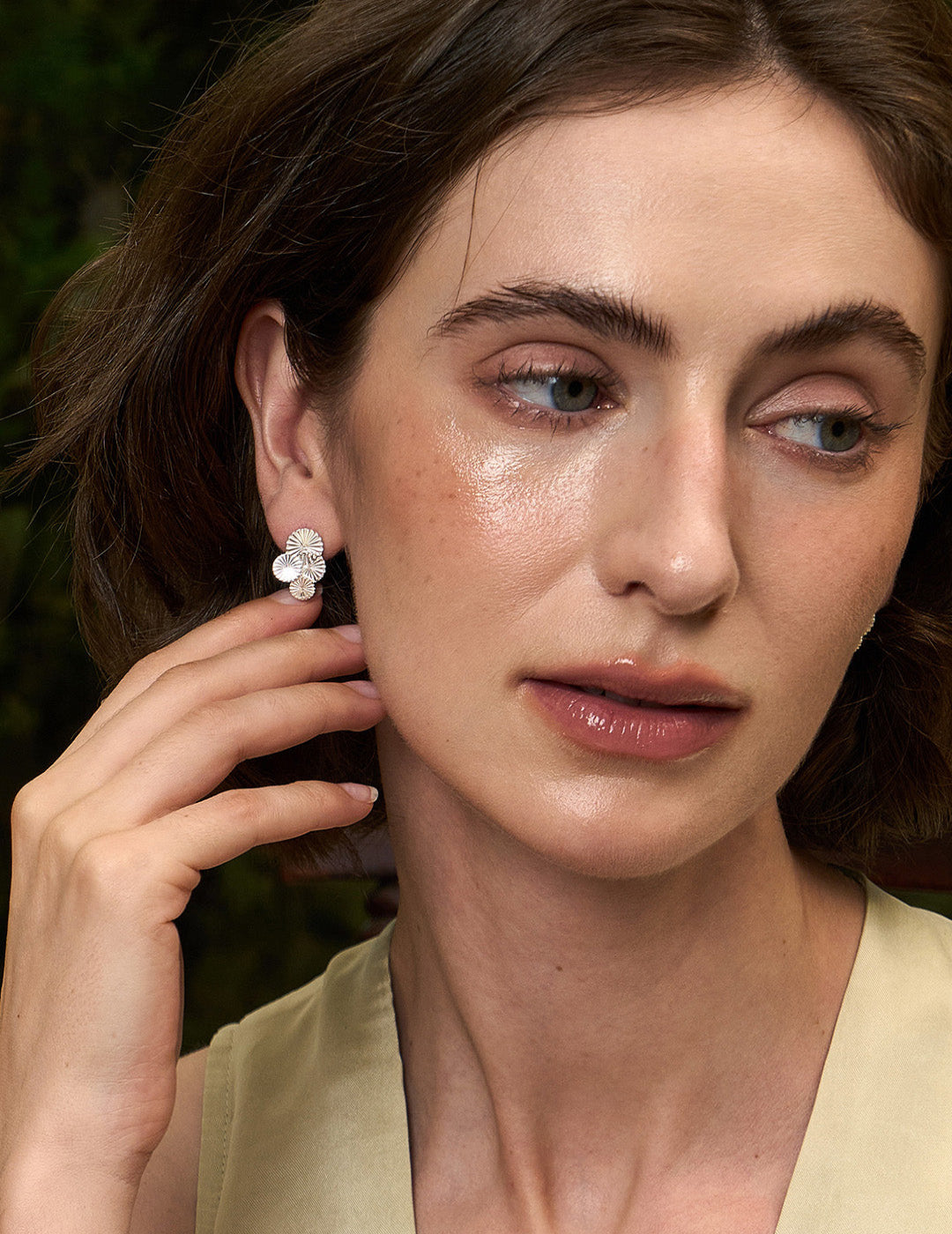 Japanese Style Pine Cone Earrings - Textured Wrinkled Stacking Studs