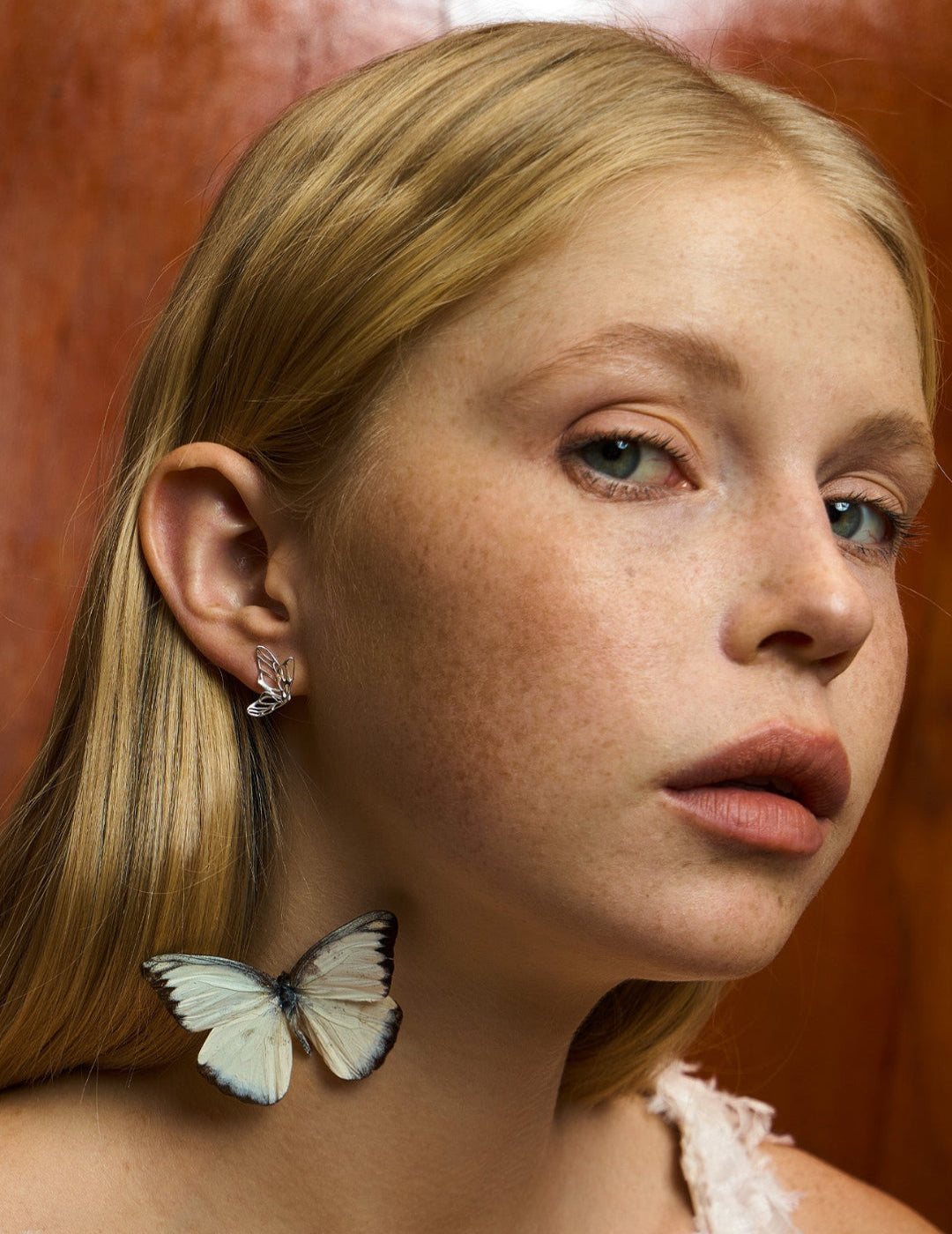 Openwork Butterfly Earrings - Dimensional Layered Wing Studs, Elegant Insect Jewelry