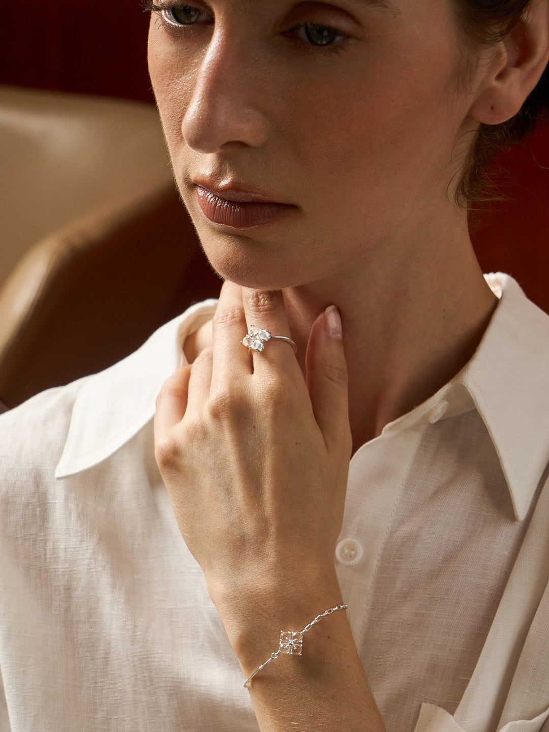Fountain Garden Bracelet - Crystal Droplets on a Delicate Chain