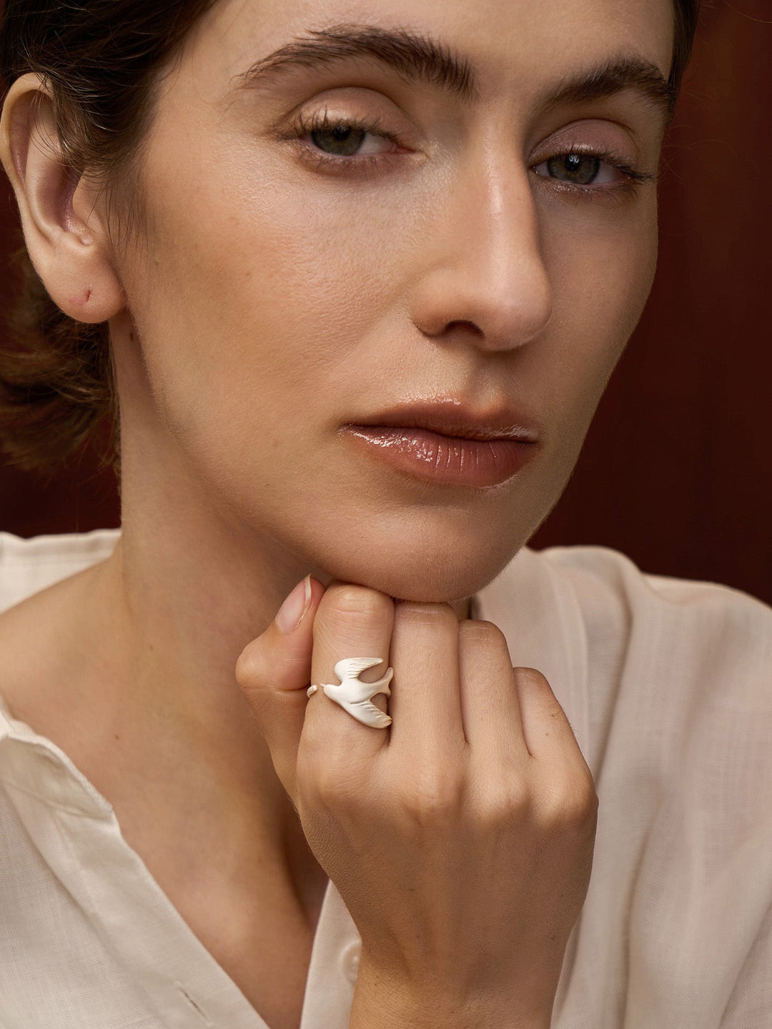 Chasing Dreams Bird Ring - Soaring Swallow & Pearl Statement Finger Ring