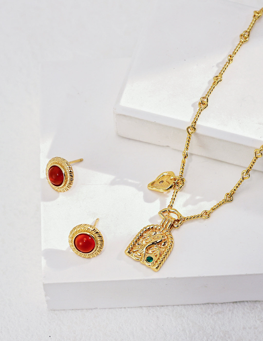 Vintage Gold Necklace with Heart and Swallow Charm, Romantic Dainty Pendant Jewelry for Women