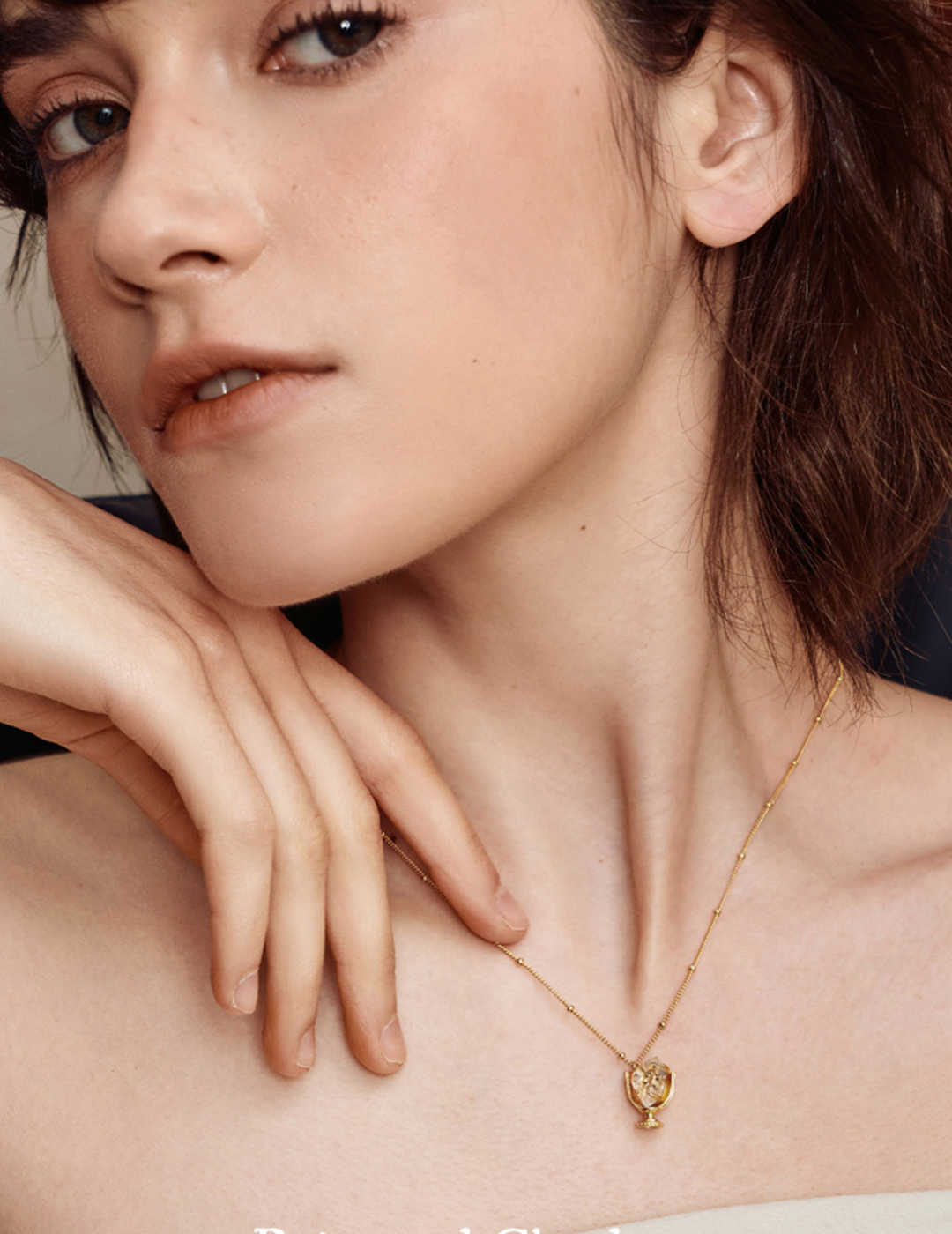 The Manor Collection - Gilded Crystal Goblet Necklace with Amethyst & Flash Diamond