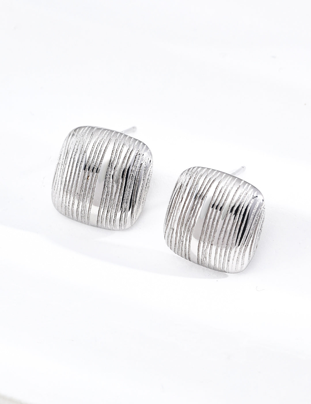 Textured Geometric Stud Earrings