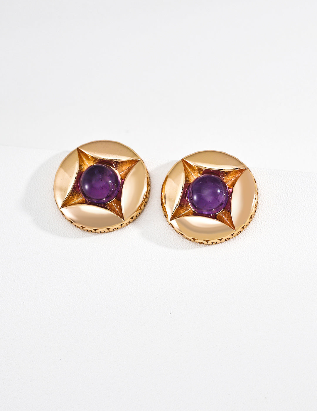 Vintage Fortune Coin Crystal Earrings