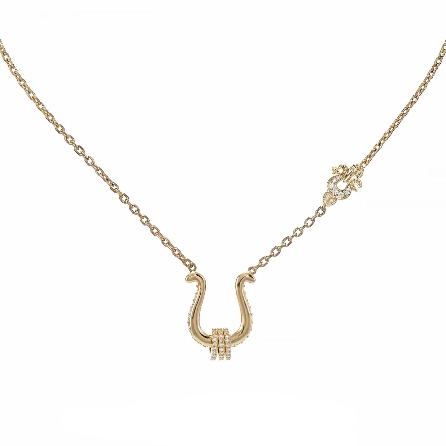 Elegant Diamond Lock Necklace with Minimalist Design