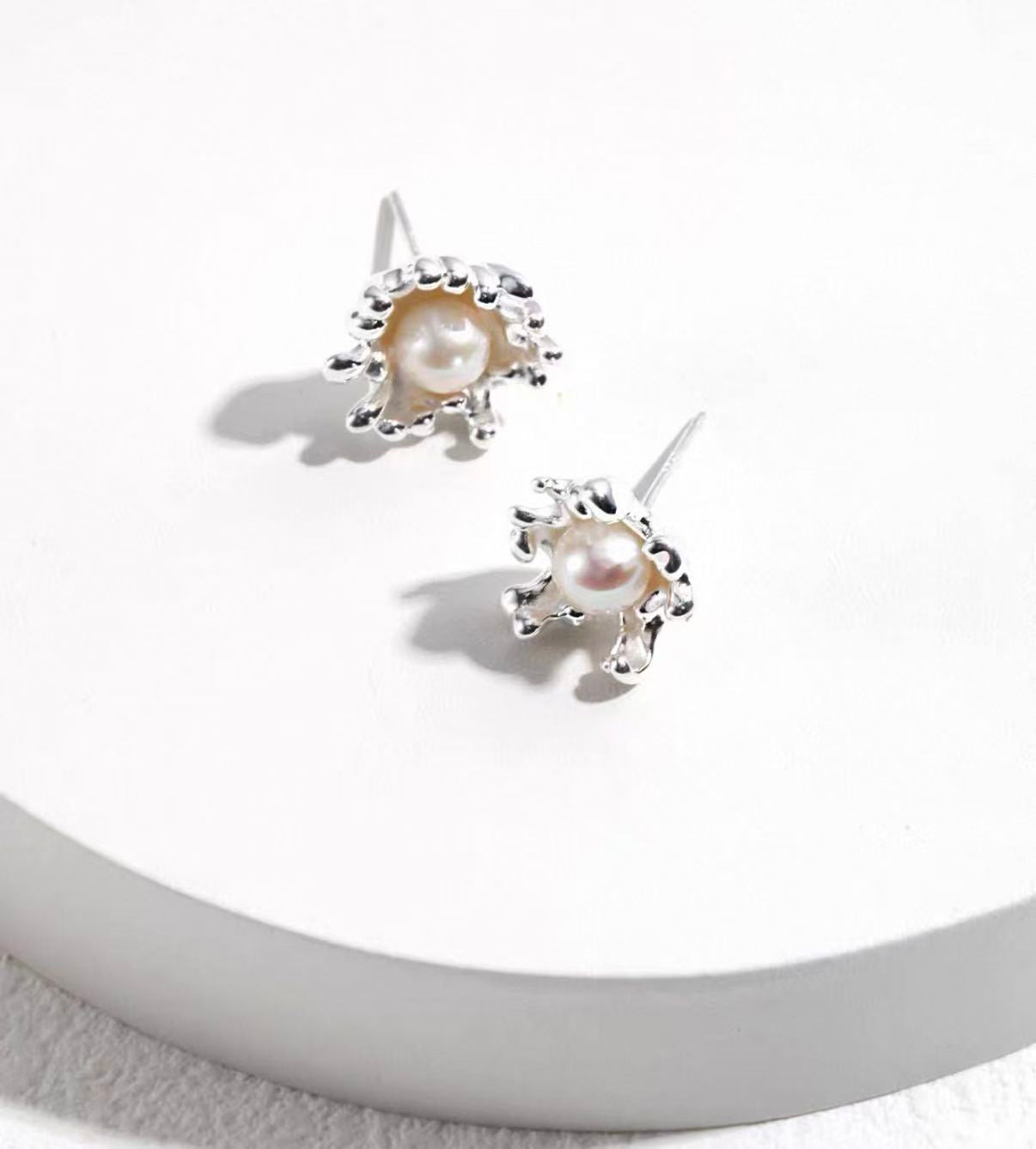 S925 Sterling Silver Natural Pearl Jewelry – Wave Design Collection