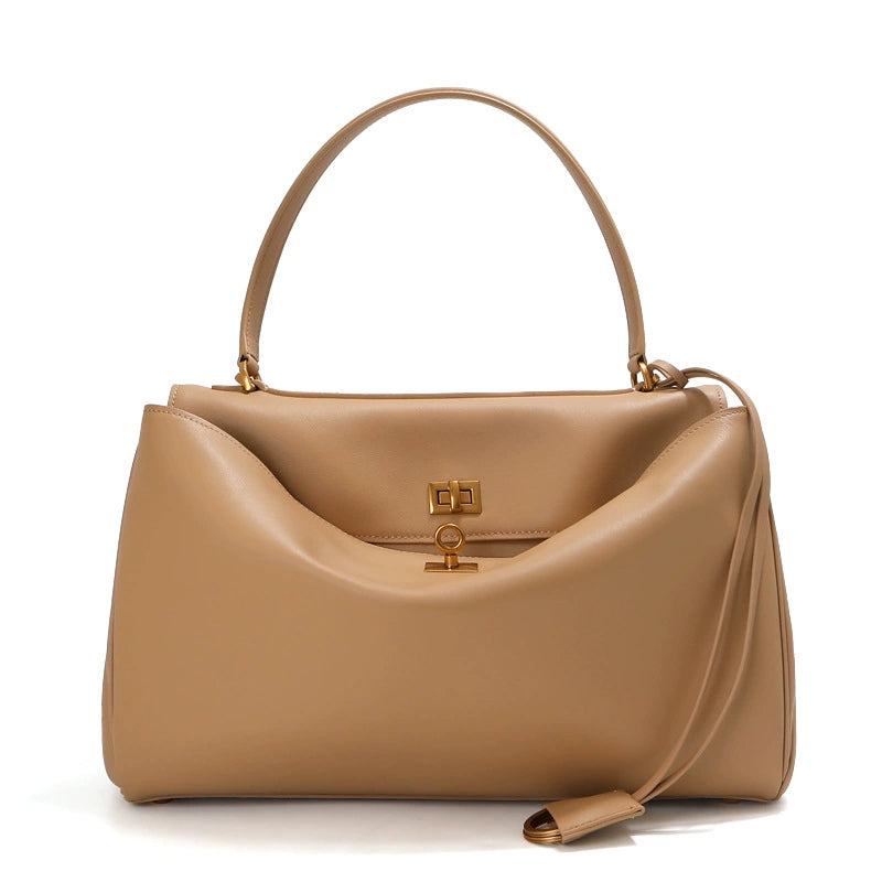 Women's Minimalist Rodeo Curved Genuine Leather Shoulder Bag