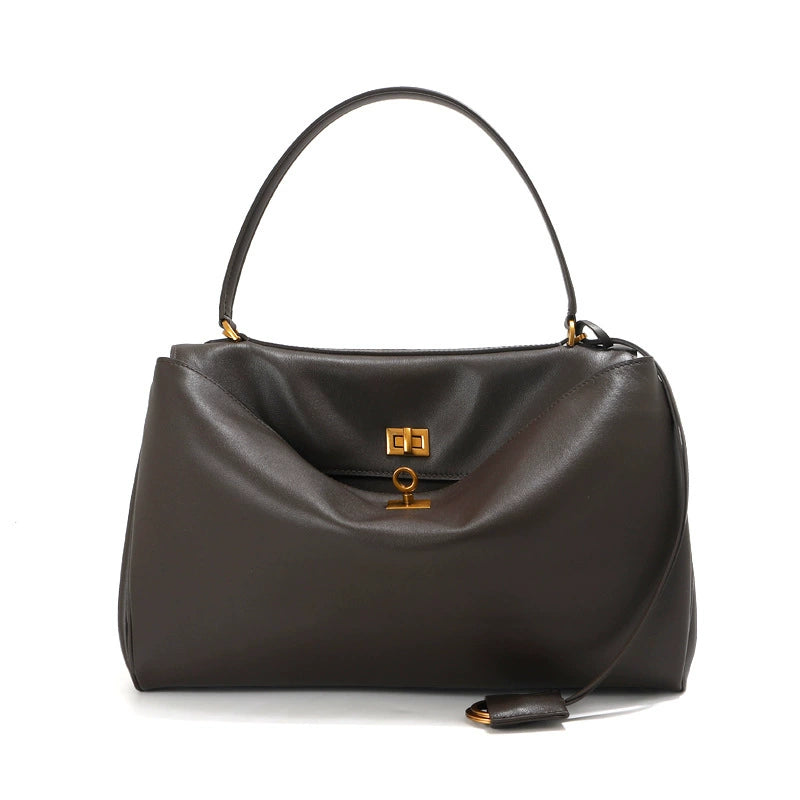 Women's Minimalist Rodeo Curved Genuine Leather Shoulder Bag