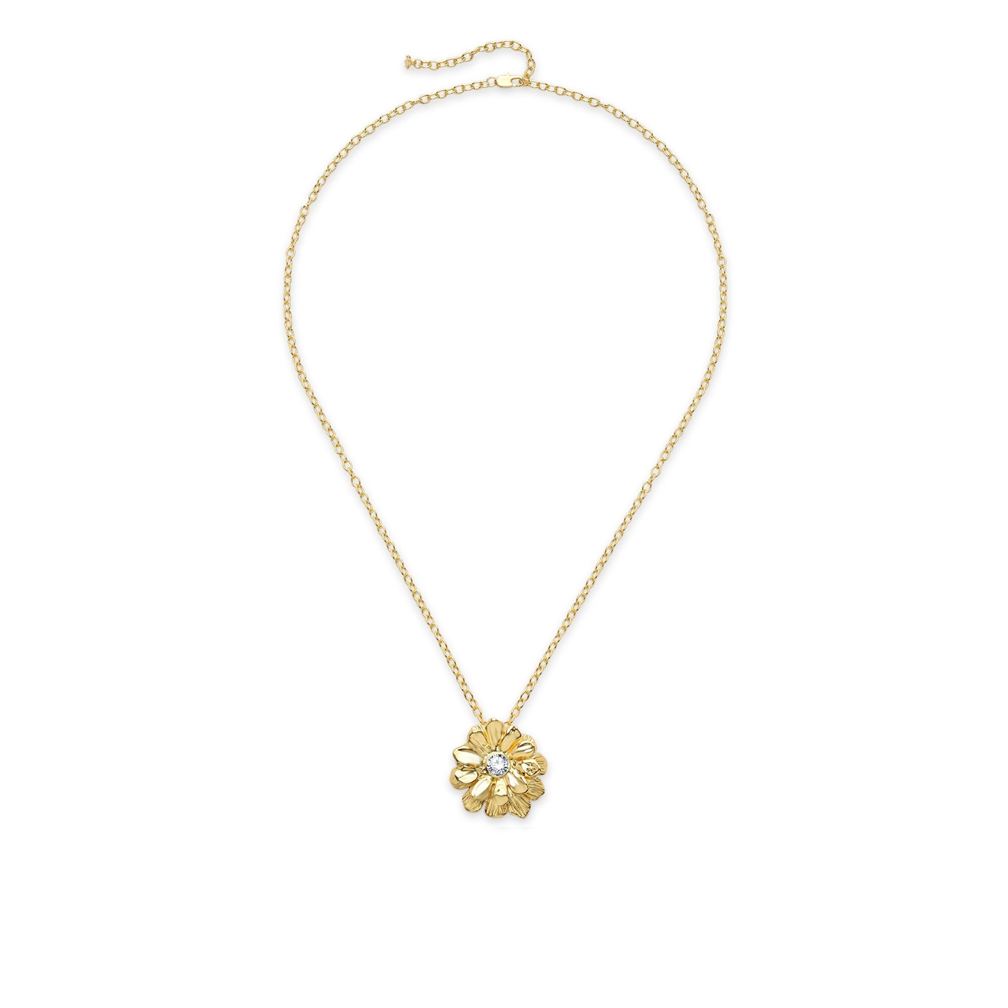 Daisy Series Large Flower Long Necklace, Minimal Luxury Statement Jewelry