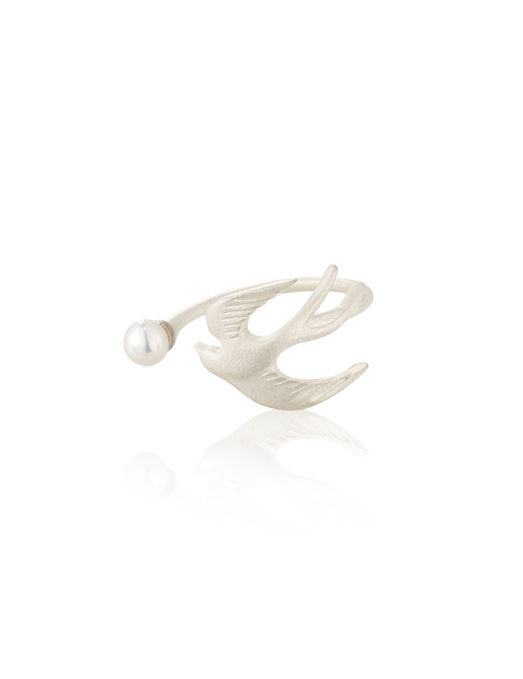 Chasing Dreams Bird Ring - Soaring Swallow & Pearl Statement Finger Ring