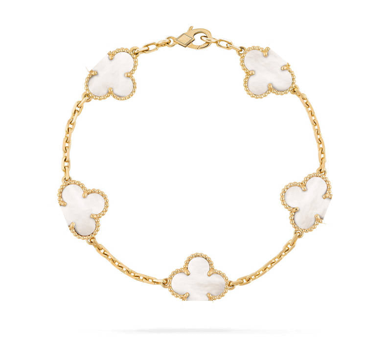 Clover Leaf Bracelet,925 Silver,18k Gold Plated