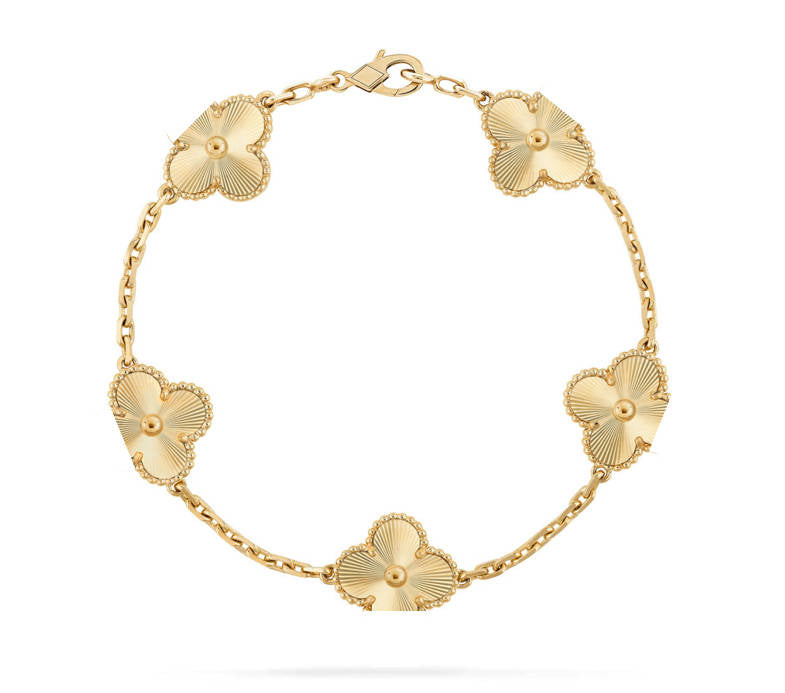 Clover Leaf Bracelet,925 Silver,18k Gold Plated