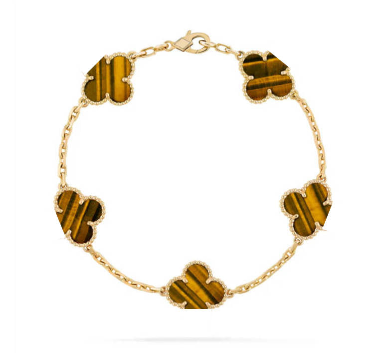 Clover Leaf Bracelet,925 Silver,18k Gold Plated