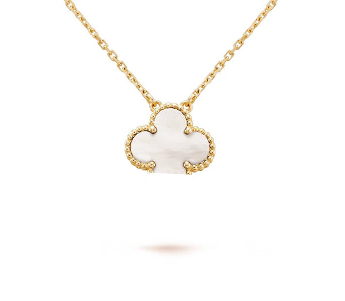 Clover Leaf Necklace, 925 Silver, 18k Gold Plated