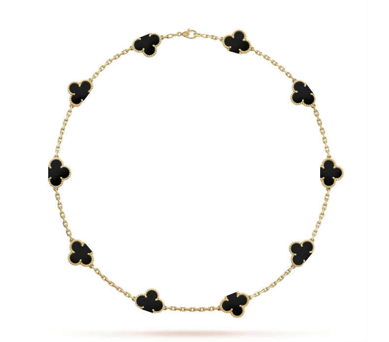 Clover Leaf Necklace, 925 Silver, 18k Gold Plated, 10 Motifs