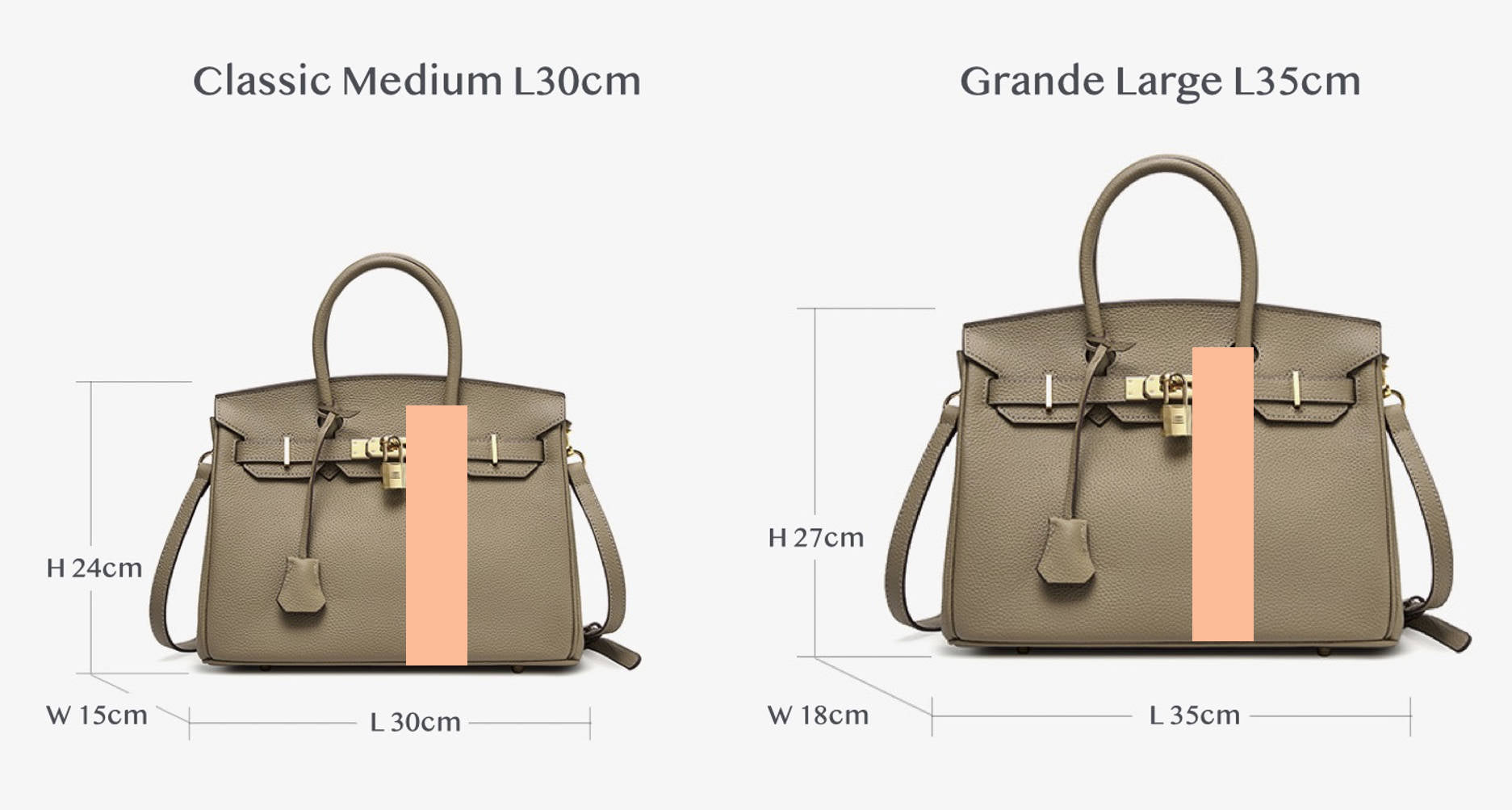 レディースハンドバッグ、トーゴレザー、トップハンドル、ショルダーストラップ付きクロスボディ