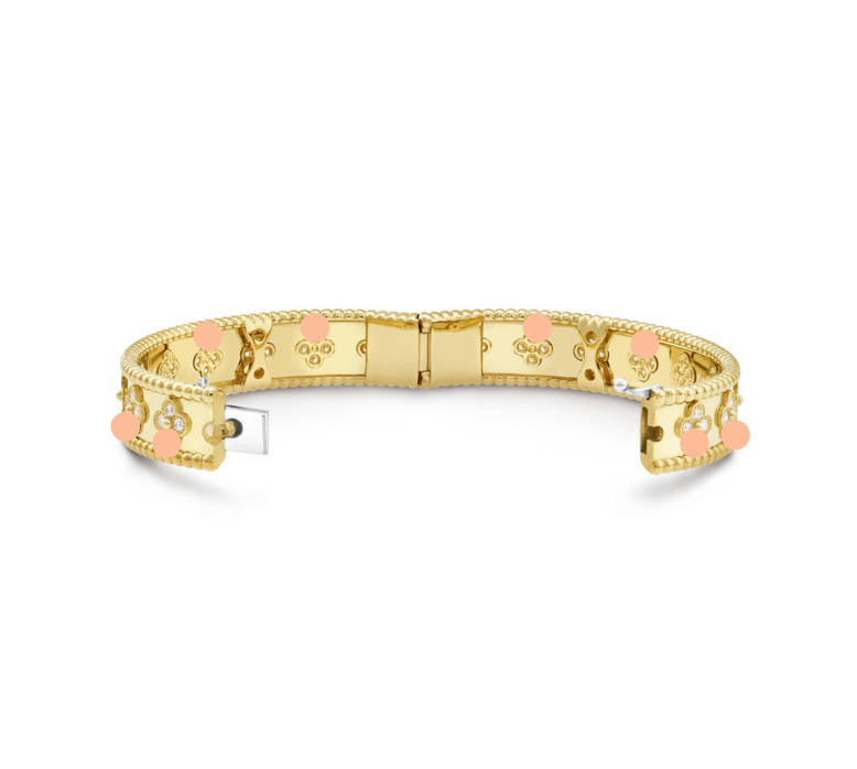 Wanderlust Studio Perlee Clovers Bracelet,18k Gold Plated