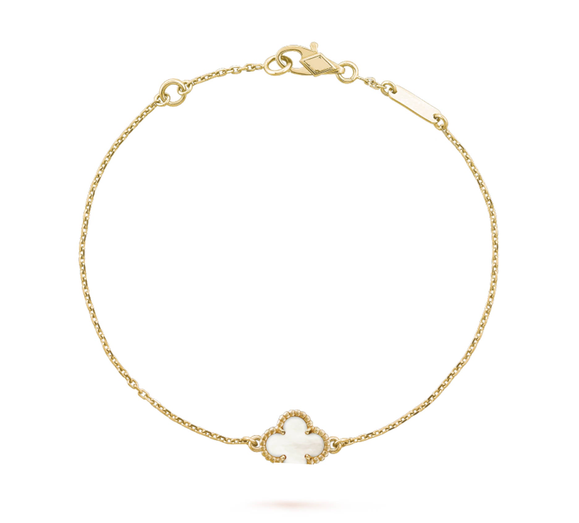 Sweet Clover Bracelet 925 Silver, 18k Gold Plated, 1 Motif