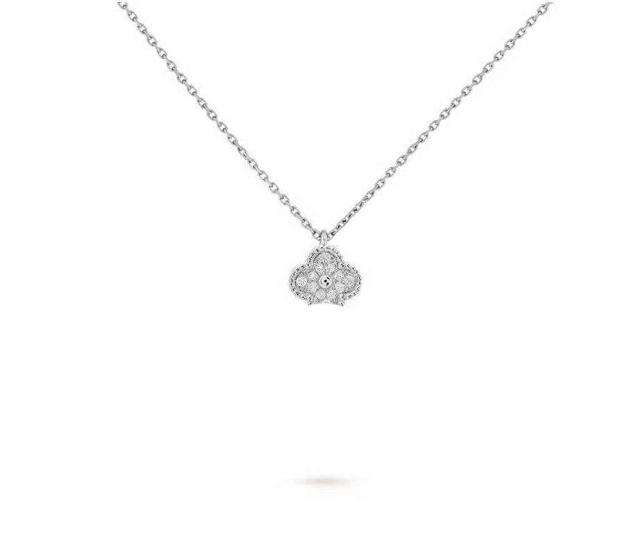 Clover Leaf Necklace, 925 Silver, 18k Gold Plated