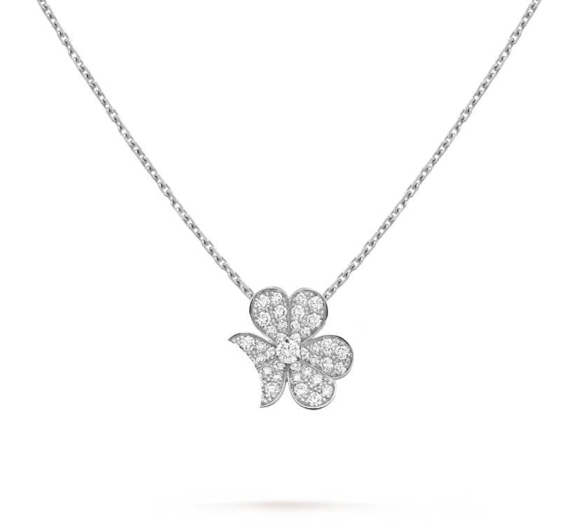 Frivole pendant, Clover Pendant Necklace, Chain 925 Sterling Silver, 18K Gold Plated