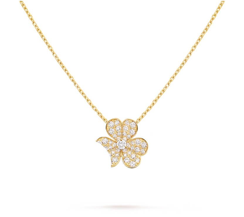 Frivole pendant, Clover Pendant Necklace, Chain 925 Sterling Silver, 18K Gold Plated