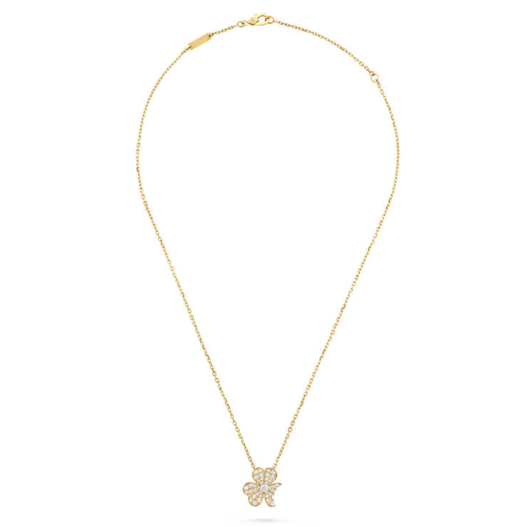 Frivole pendant, Clover Pendant Necklace, Chain 925 Sterling Silver, 18K Gold Plated