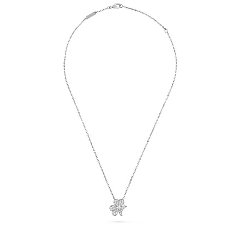 Frivole pendant, Clover Pendant Necklace, Chain 925 Sterling Silver, 18K Gold Plated