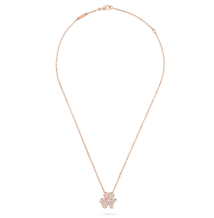 Frivole pendant, Clover Pendant Necklace, Chain 925 Sterling Silver, 18K Gold Plated