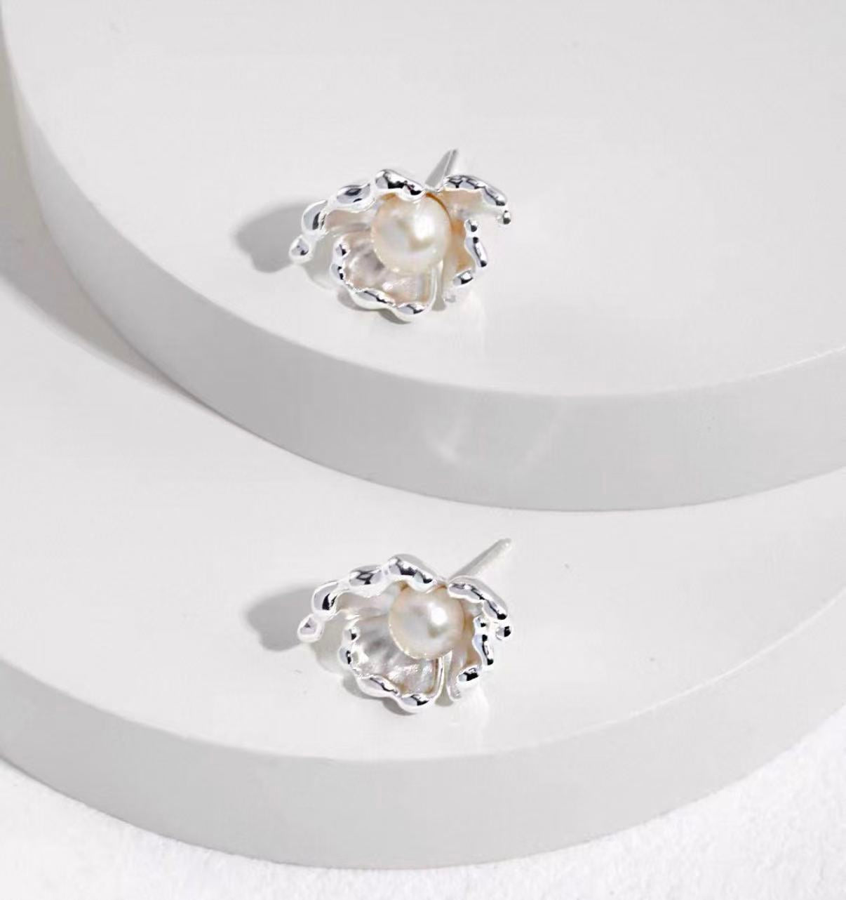 S925 Sterling Silver Natural Pearl Jewelry – Wave Design Collection