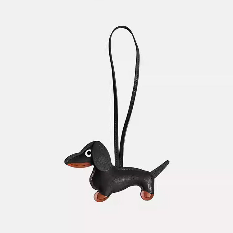 Dachshund leather bag charms