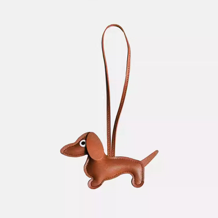 Dachshund leather bag charms
