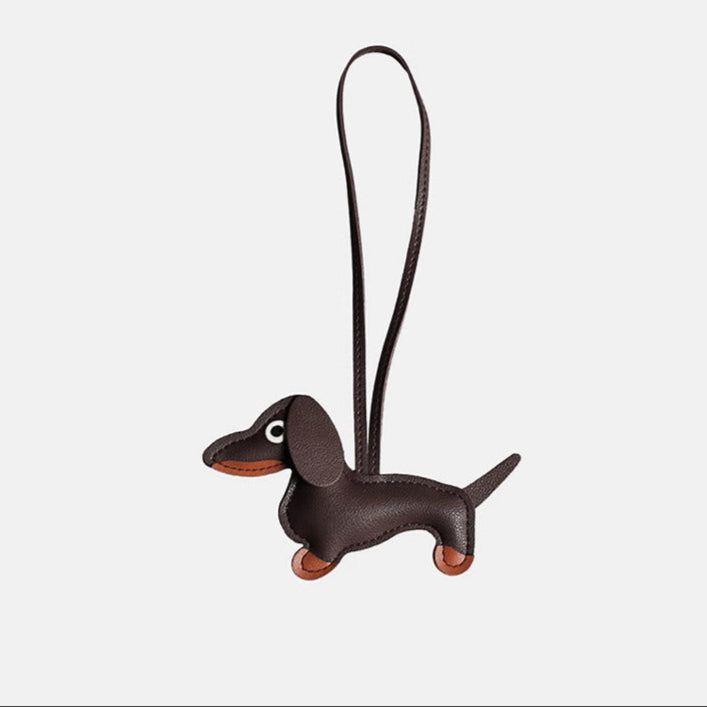 Dachshund leather bag charms