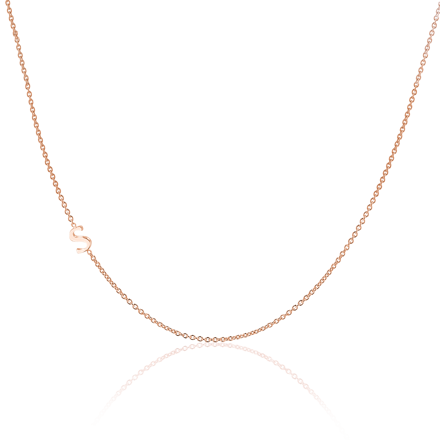 14K Gold Plating Asymmetrical Initial Necklace