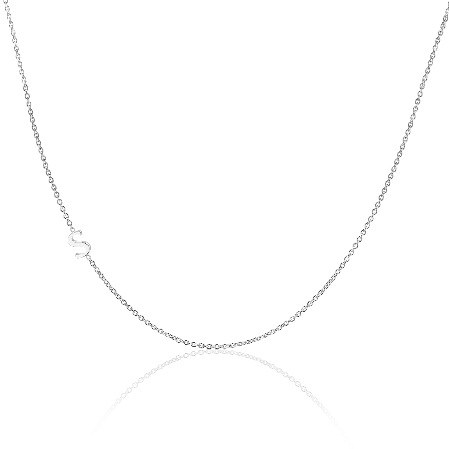 14K Gold Plating Asymmetrical Initial Necklace