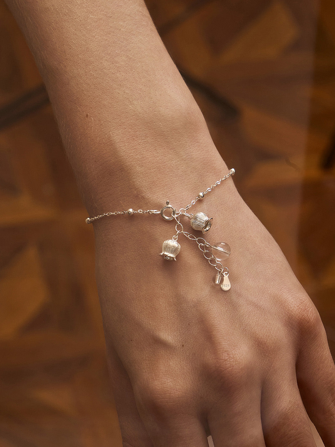 Lily of the Valley Pendant - Elegant Teardrop Crystal on a Dainty Chain