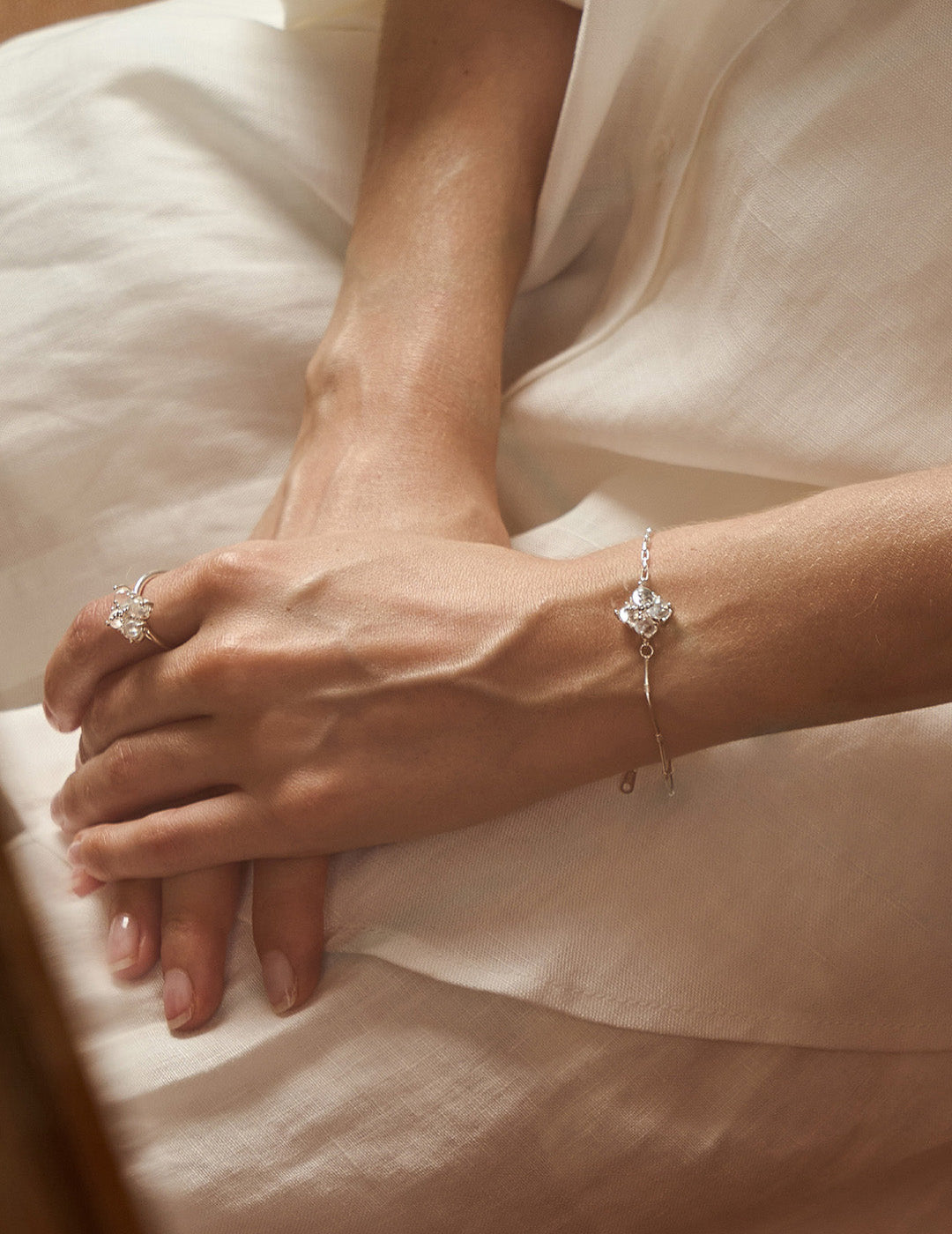 Fountain Garden Bracelet - Crystal Droplets on a Delicate Chain