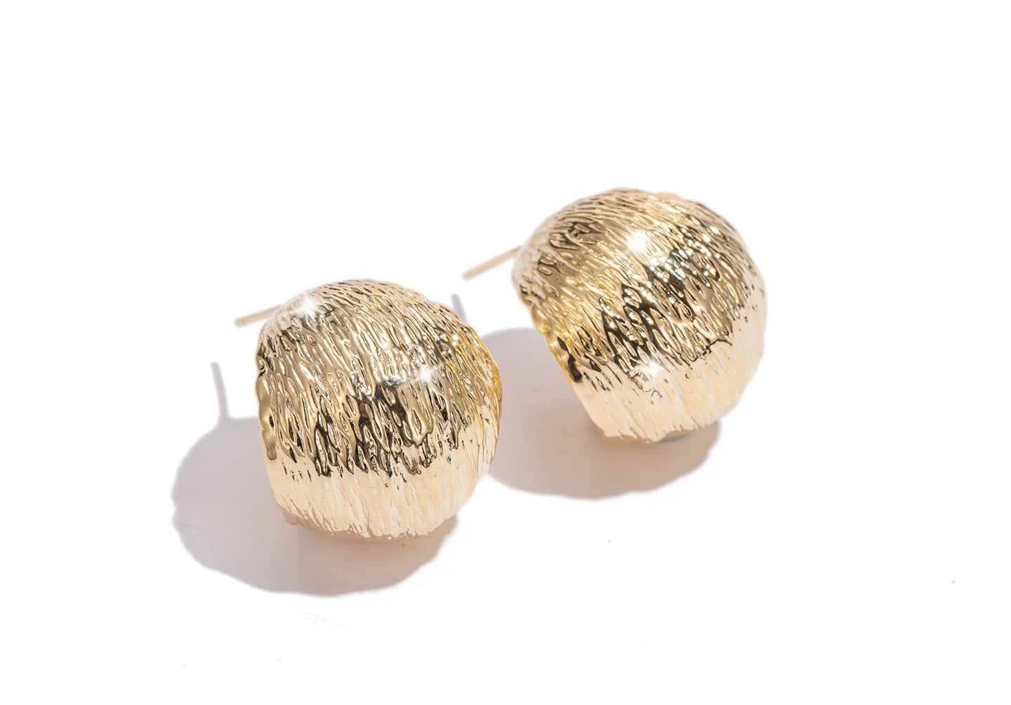 French Brushed Metal Earrings – Elegant Lightweight Luxury Design