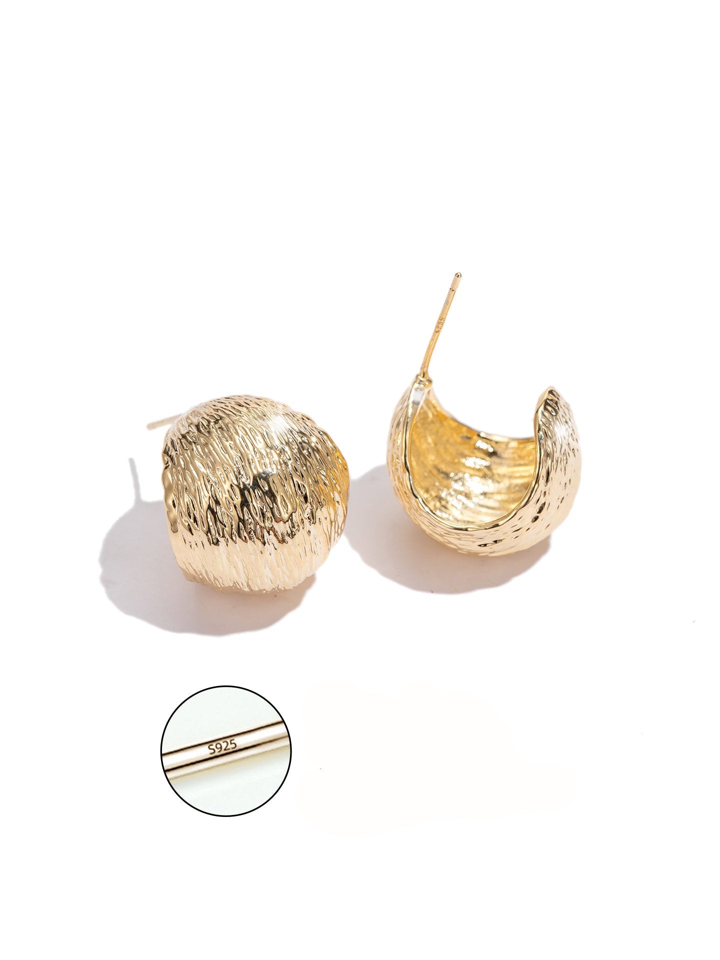 French Brushed Metal Earrings – Elegant Lightweight Luxury Design