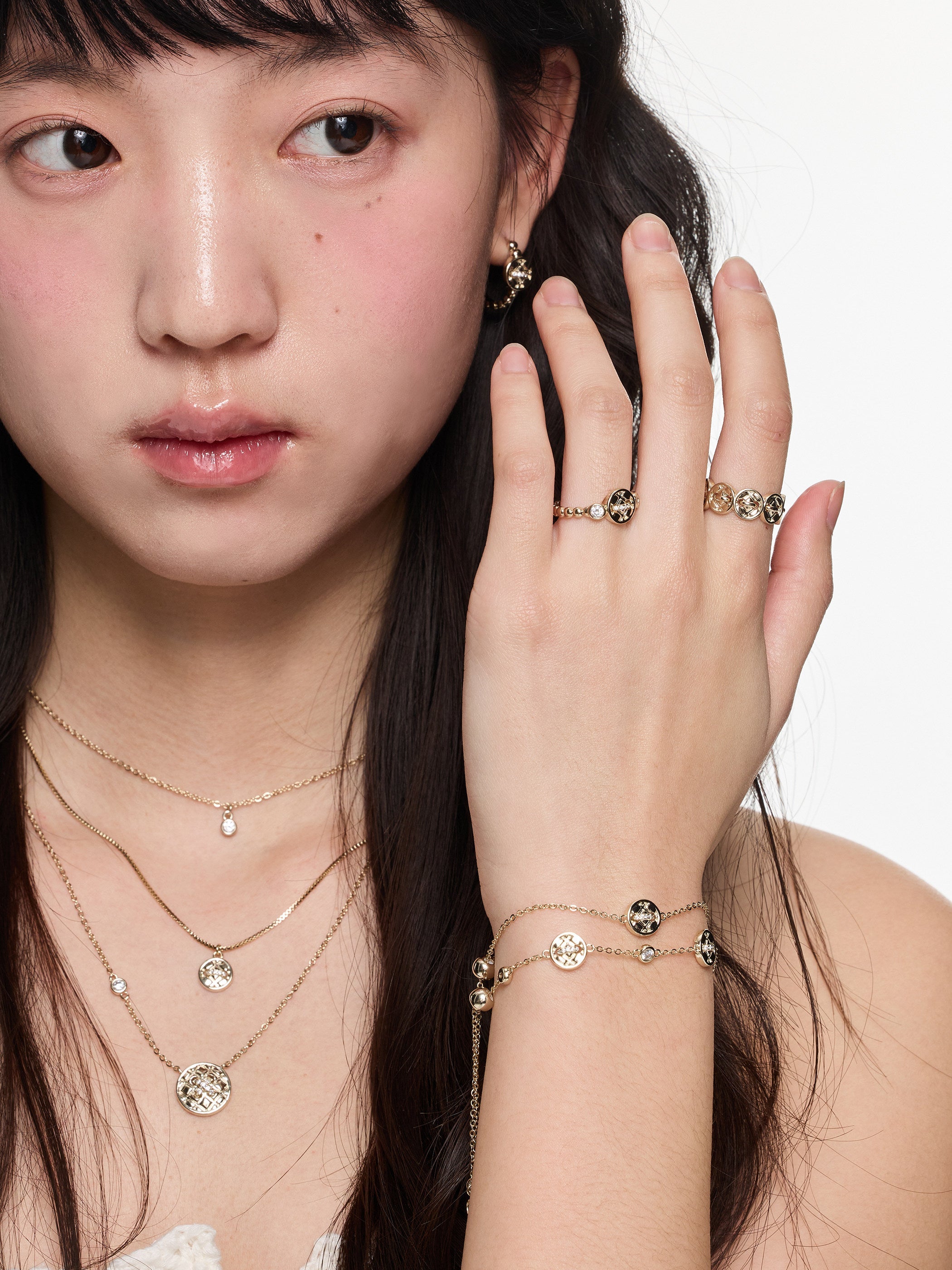 Button Series Minimalist Adjustable Pull-String Bracelet, Full Circle Korean-Style Elegant Design