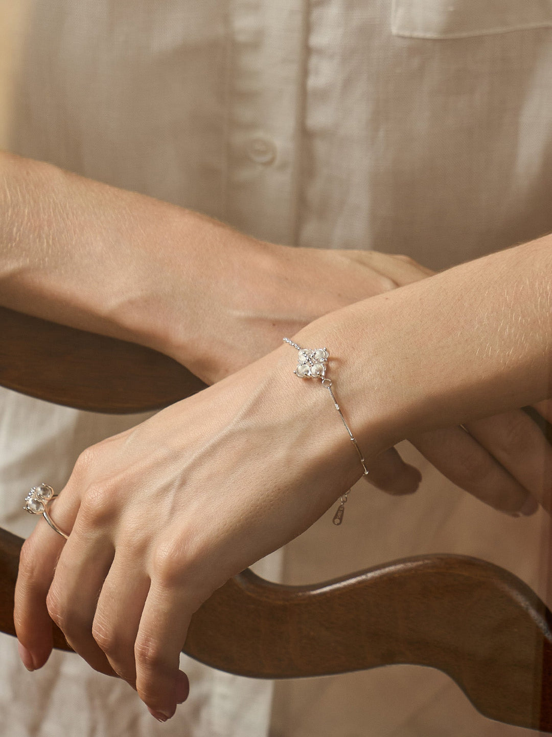 Fountain Garden Bracelet - Crystal Droplets on a Delicate Chain