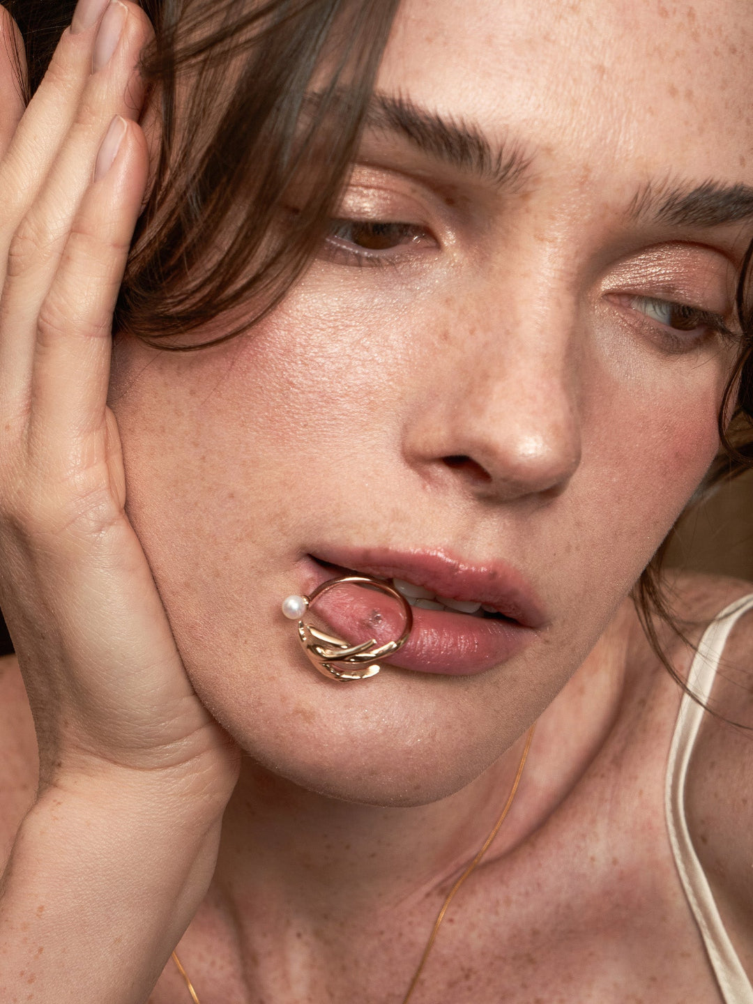 Chasing Dreams Bird Ring - Soaring Swallow & Pearl Statement Finger Ring