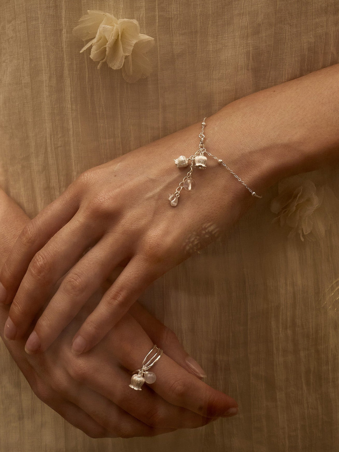 Lily of the Valley Pendant - Elegant Teardrop Crystal on a Dainty Chain