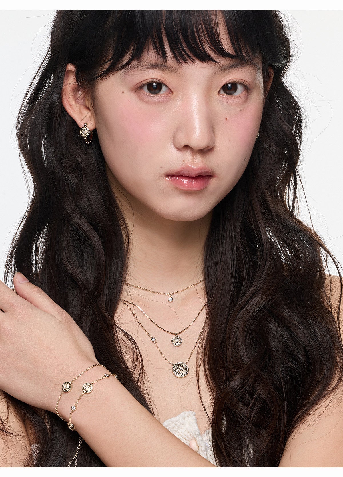Button Series Minimalist Layered Adjustable Pull-String Bracelet, Korean Elegant Design