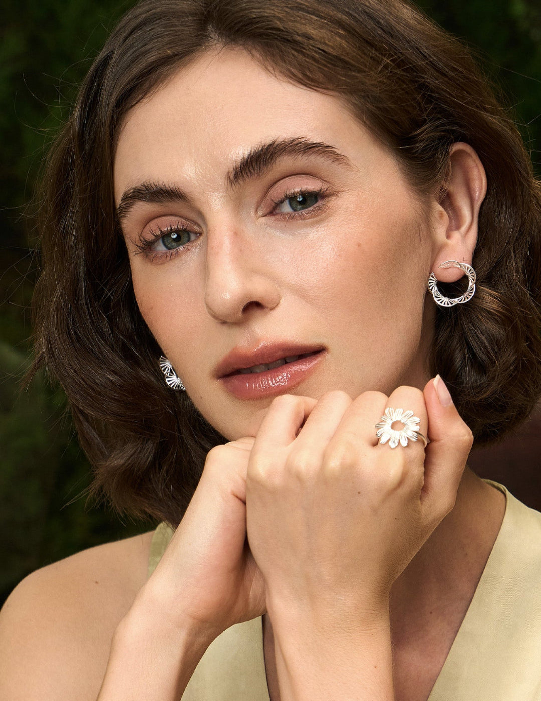 French Heirloom Fan Earrings - Intricate Beaded Floral Embroidery