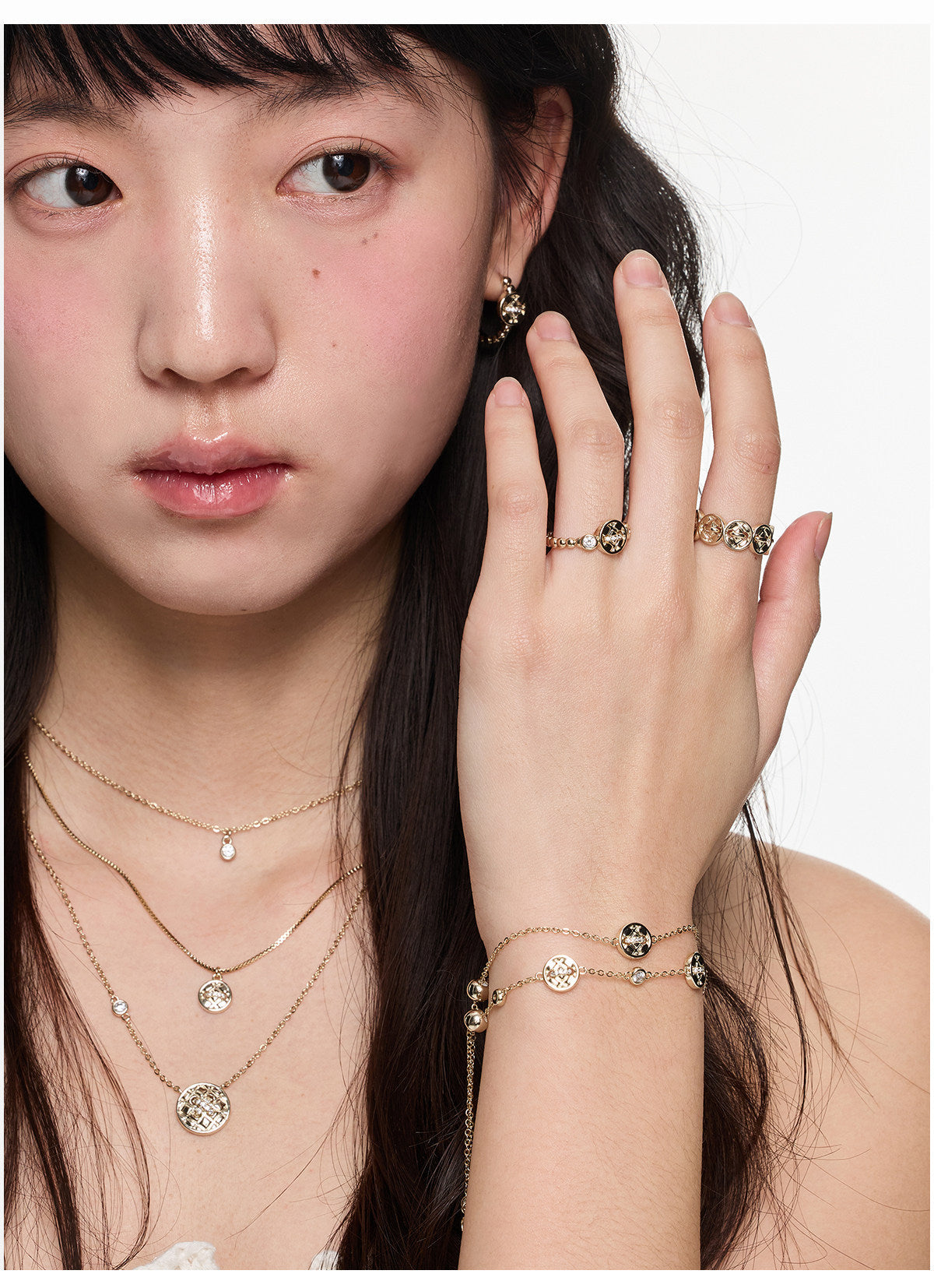 Button Series Minimalist Layered Adjustable Pull-String Bracelet, Korean Elegant Design