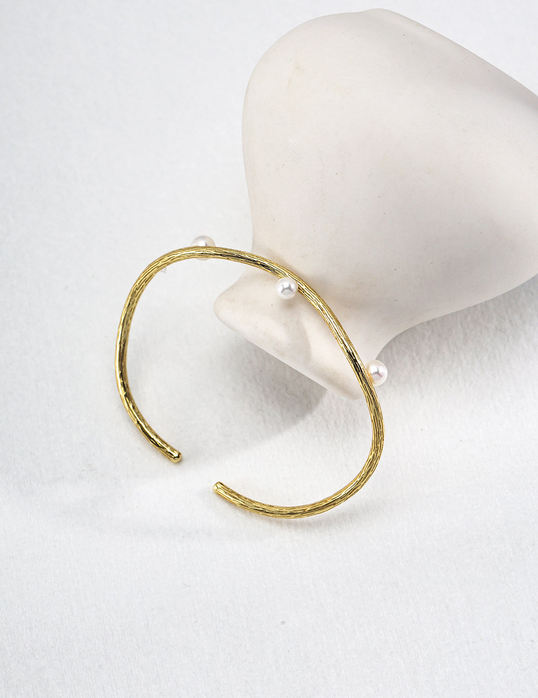 S925 Sterling Silver Bead Pearl Bangle