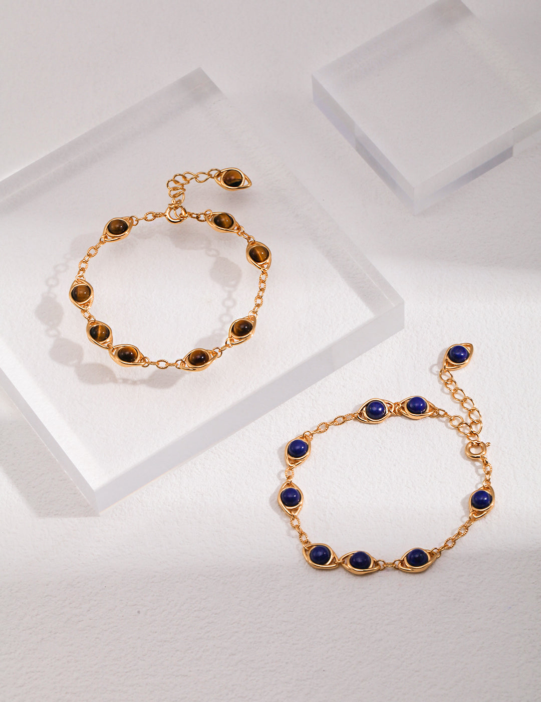 S925 Sterling Silver Natural Stone Jewelry – Tiger’s Eye & Lapis Lazuli Collection