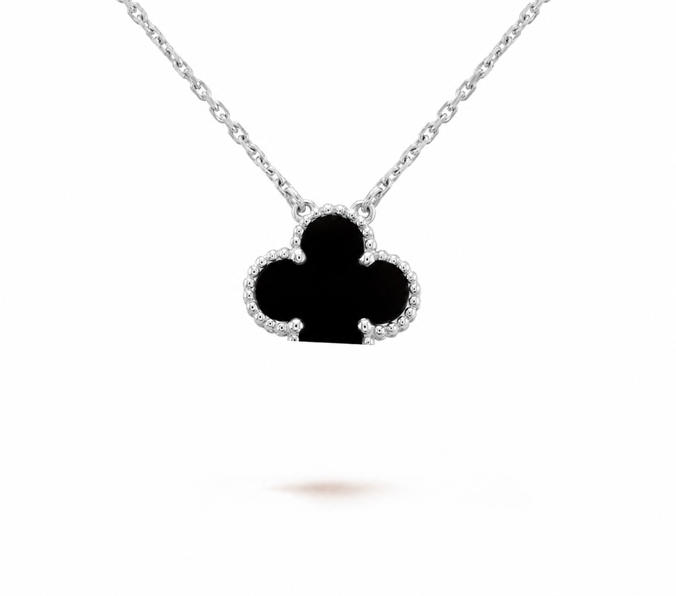 Clover Leaf Necklace, 925 Silver, 18k Gold Plated